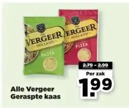 PLUS Alle Vergeer Geraspte kaas aanbieding