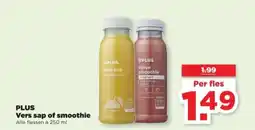 PLUS PLUS Vers sap of smoothie aanbieding