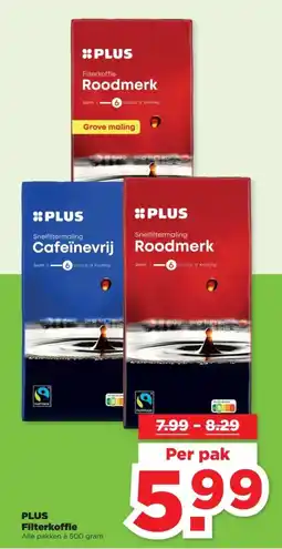 PLUS PLUS Filterkoffie aanbieding