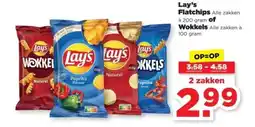 PLUS Lay's Flatchips of Wokkels aanbieding