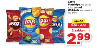 PLUS Lay's Flatchips of Wokkels aanbieding