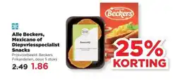 PLUS Alle Beckers, Mexicano of Diepvriesspecialist Snacks aanbieding