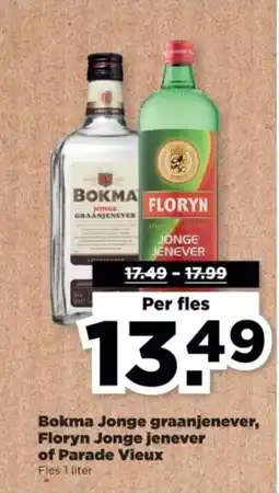 PLUS Bokma Jonge graanjenever, Floryn Jonge jenever of Parade Vieux aanbieding
