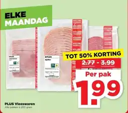 PLUS PLUS Vleeswaren aanbieding