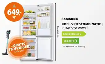 Expert SAMSUNG Koel vriescombinatie RB34C605CWW/EF aanbieding