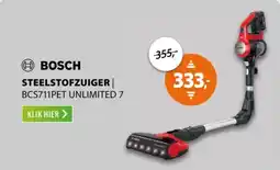 Expert BOSCH Steelstofzuiger BCS711PET UNLIMITED 7 aanbieding