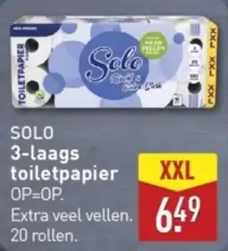 ALDI SOLO 3-laags toiletpapier aanbieding