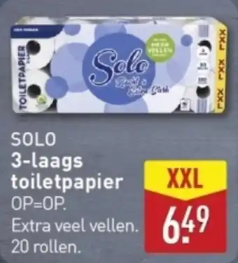 ALDI SOLO 3-laags toiletpapier aanbieding