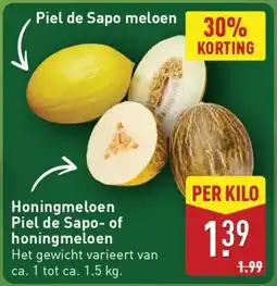 ALDI Honingmeloen Piel de Sapo- of honingmeloen aanbieding