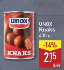 ALDI UNOX Knaks aanbieding
