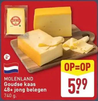 ALDI MOLENLAND Goudse kaas 48+ jong belegen aanbieding