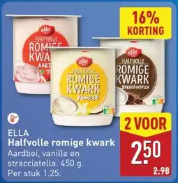 ALDI Ella Halfvolle romige kwark aanbieding