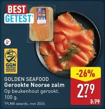 ALDI GOLDEN SEAFOOD Gerookte Noorse zalm aanbieding