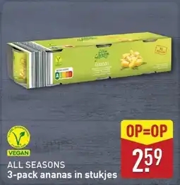 ALDI ALL SEASONS 3-pack ananas in stukjes aanbieding