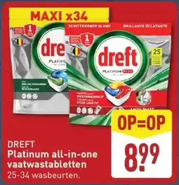 ALDI DREFT Platinum all-in-one vaatwastabletten aanbieding