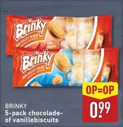 ALDI Brinky 5-pack chocolade of vanillebiscuits aanbieding