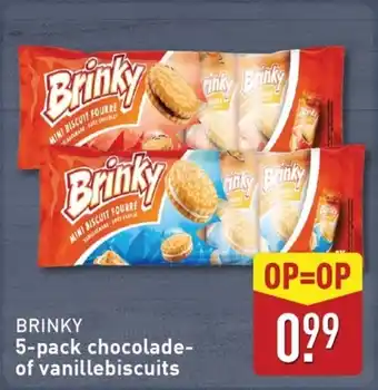 ALDI Brinky 5-pack chocolade of vanillebiscuits aanbieding