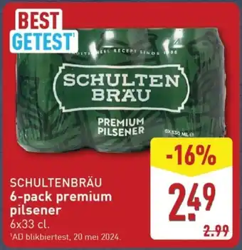 ALDI Schultenbräu 6-pack premium pilsener aanbieding