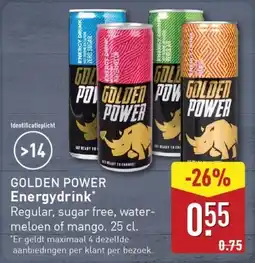 ALDI GOLDEN POWER Energydrink aanbieding