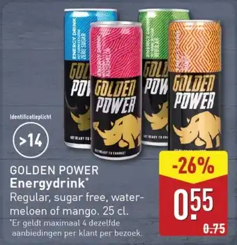 ALDI GOLDEN POWER Energydrink aanbieding
