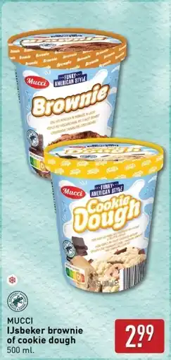 ALDI Mucci IJsbeker brownie of cookie dough aanbieding