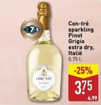 ALDI Con-tré sparkling Pinot Grigio extra dry, Italië aanbieding