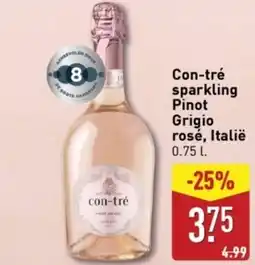 ALDI Con-tré sparkling Pinot Grigio rosé, Italië aanbieding