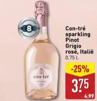 ALDI Con-tré sparkling Pinot Grigio rosé, Italië aanbieding