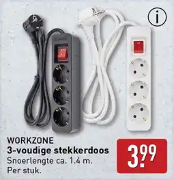 ALDI WORKZONE 3-voudige stekkerdoos aanbieding