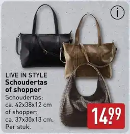ALDI Live in style Schoudertas of shopper aanbieding