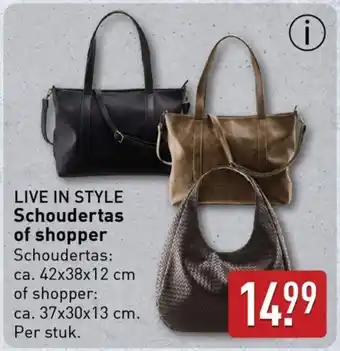 ALDI Live in style Schoudertas of shopper aanbieding