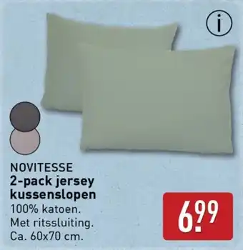 ALDI Novitesse 2-pack jersey kussenslopen aanbieding