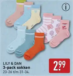 ALDI Lily & dan 3-pack sokken aanbieding