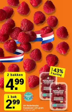 Albert Heijn AH Nederlandse frambozen aanbieding
