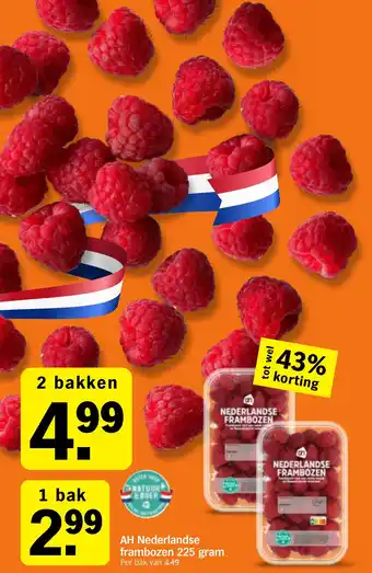 Albert Heijn AH Nederlandse frambozen aanbieding