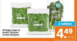 Albert Heijn AH Sugar snaps en peulen en bimi aanbieding