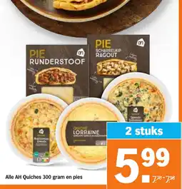 Albert Heijn Alle AH Quiches en pies aanbieding