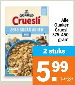 Albert Heijn Alle Quaker Cruesli aanbieding