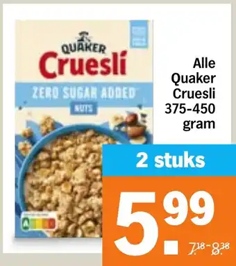 Albert Heijn Alle Quaker Cruesli aanbieding