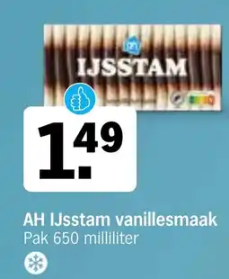 Albert Heijn AH IJsstam vanillesmaak aanbieding