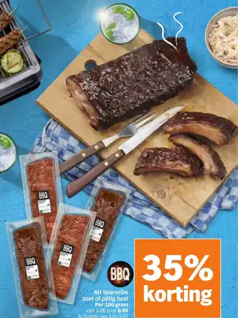 Albert Heijn AH Spareribs zoet of pittig heel aanbieding