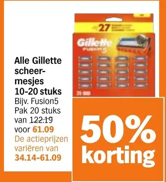 Albert Heijn Alle Gillette scheer mesjes aanbieding