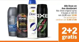 Albert Heijn Alle Dove en Axe deodorant aanbieding