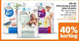 Albert Heijn Alle AH Extra droog & zacht luiers of pants aanbieding
