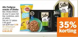 Albert Heijn Alle Pedigree snacks of Sheba aanbieding