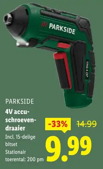 Lidl PARKSIDE 4V accu schroeven draaier aanbieding