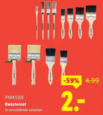 Lidl Parkside kwastenset aanbieding