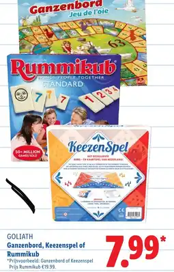 Lidl GOLIATH Ganzenbord, Keezenspel of Rummikub aanbieding