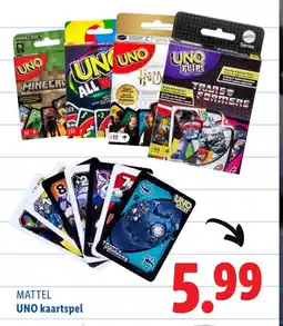 Lidl MATTEL UNO kaartspel aanbieding