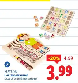 Lidl PLAYTIVE Houten leerpuzzel aanbieding